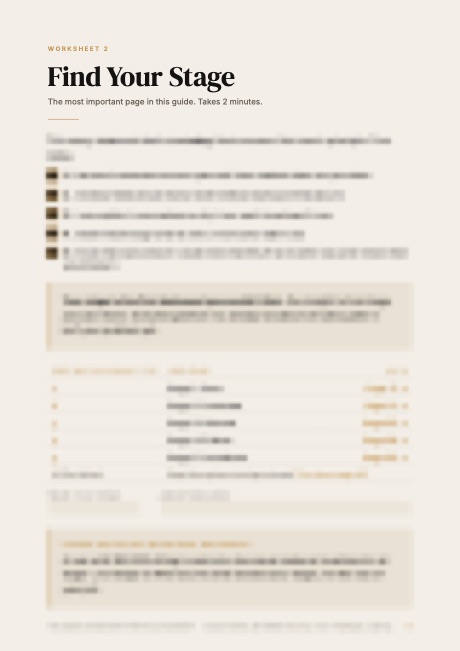 Find Your Stage worksheet page